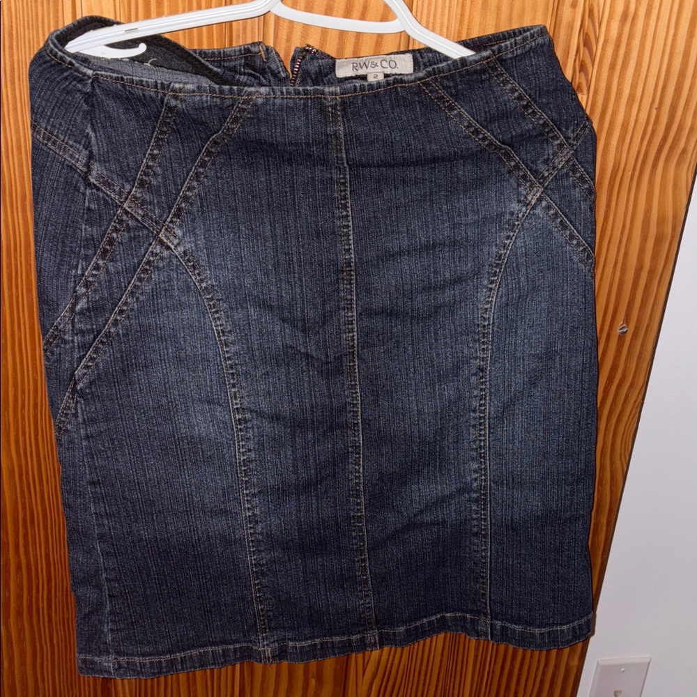 RW&CO Dark Blue Denim Skirt